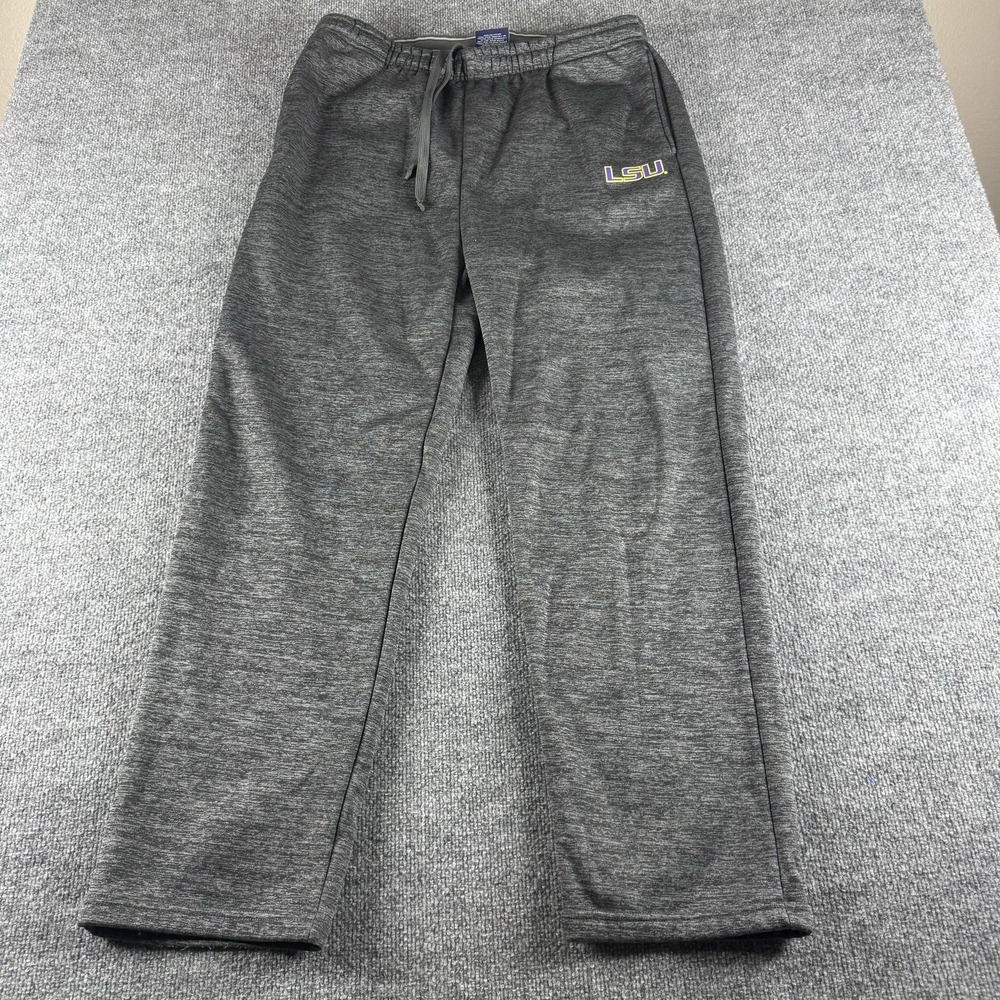 LSU Tigers Pants Mens XL Gray NCAA Football Campus Heritage Fleece Sweatpants